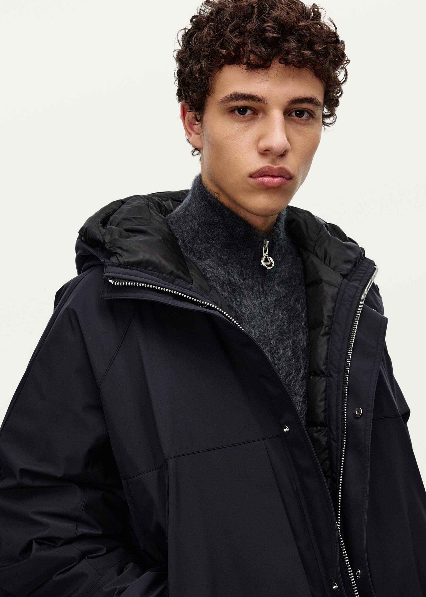 Black Hooded Down Jacket