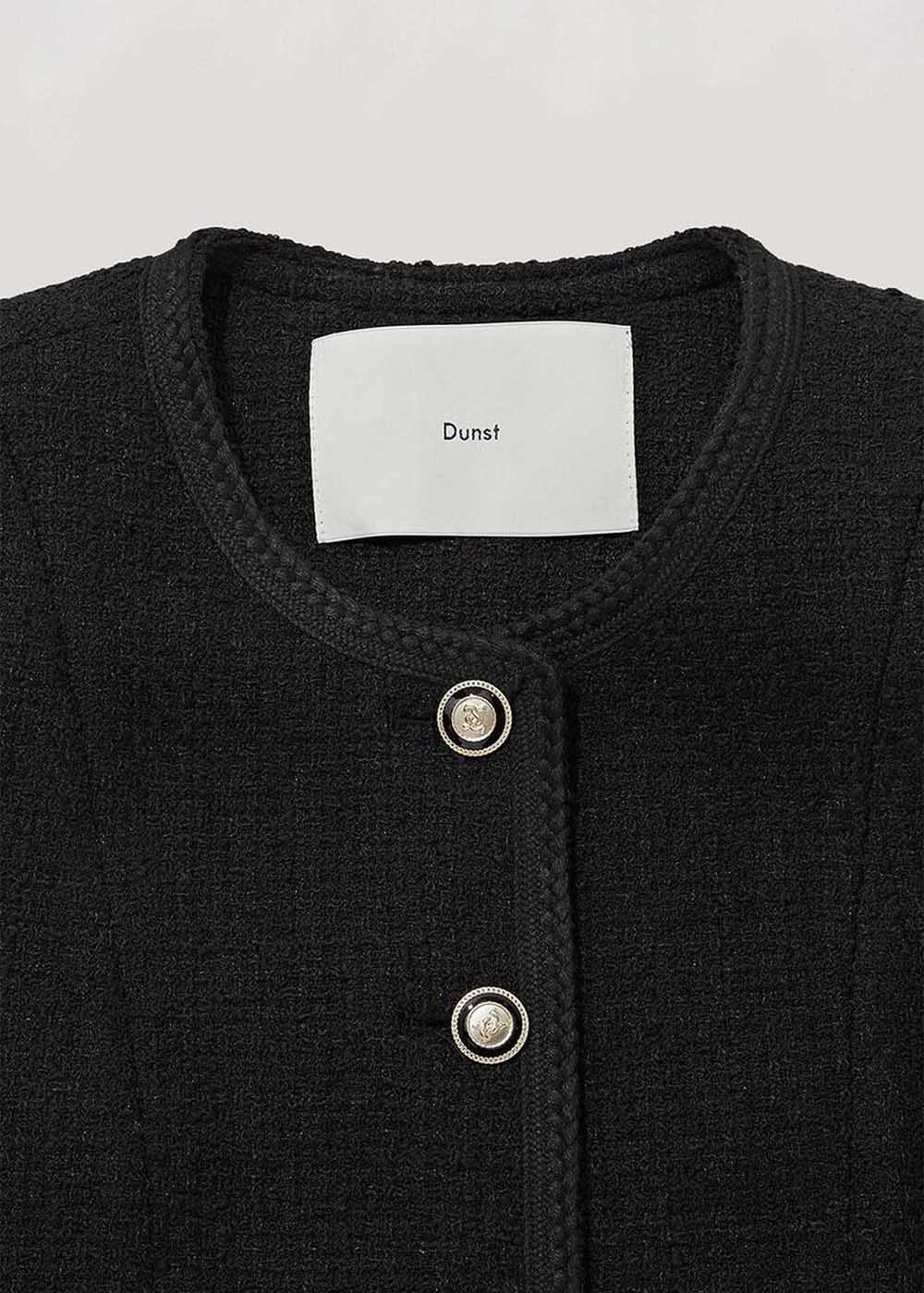 Black Shortsleeve Tweed Jacket