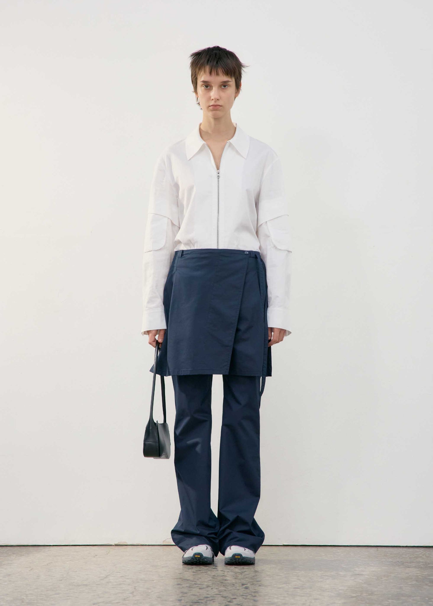 Black Wrap Skirt Trouser
