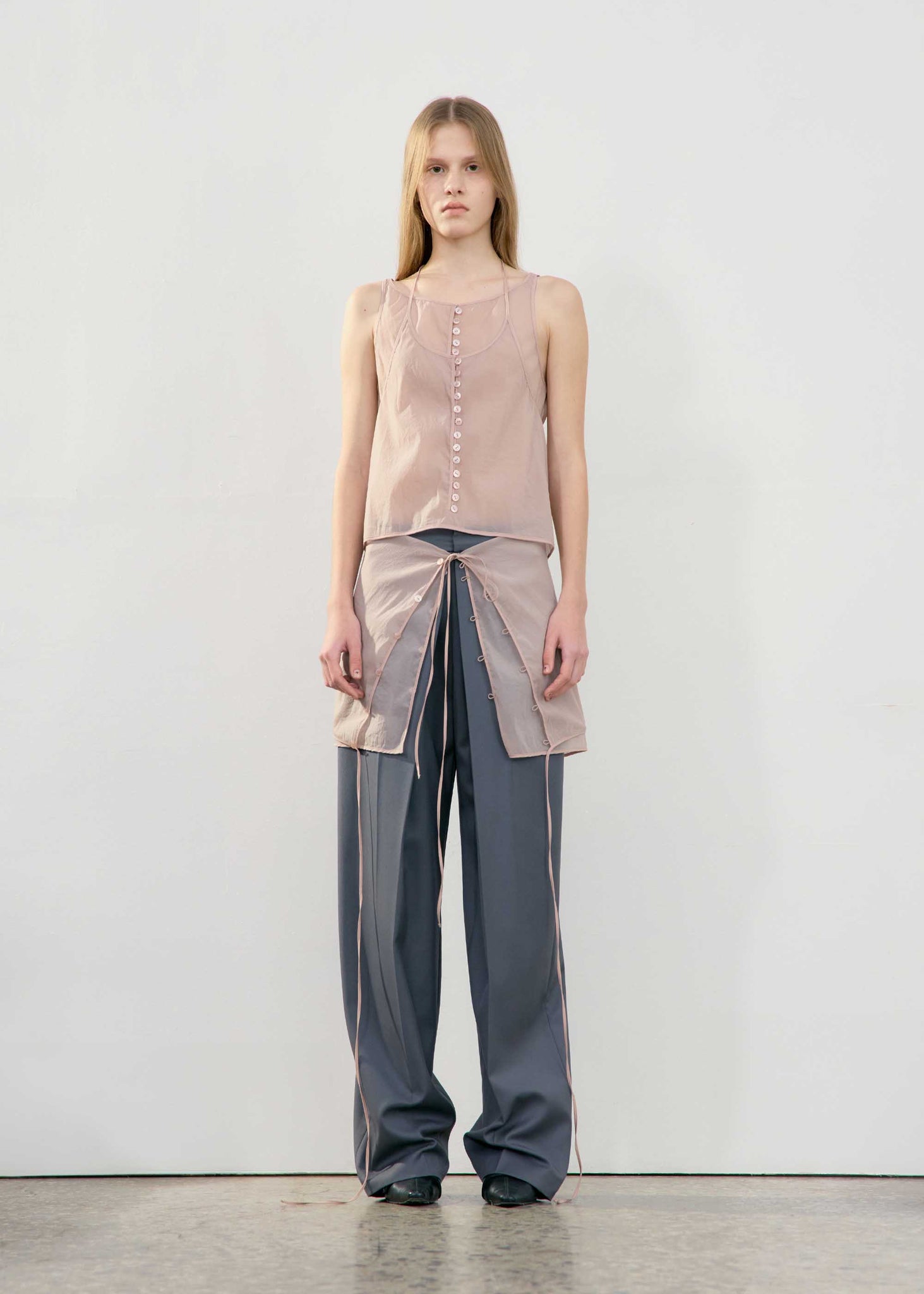 Pink Sheer Layered Top
