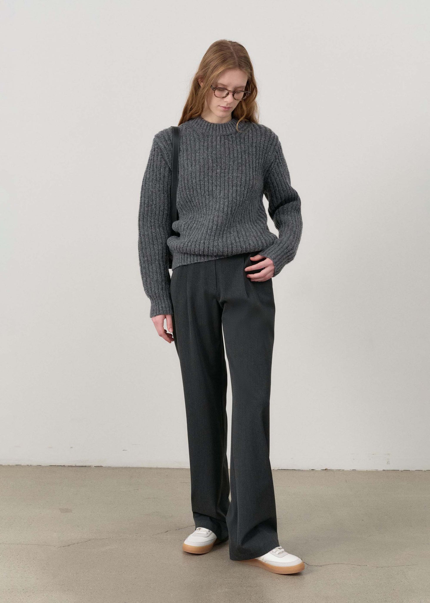 Grey Pleated Trousers