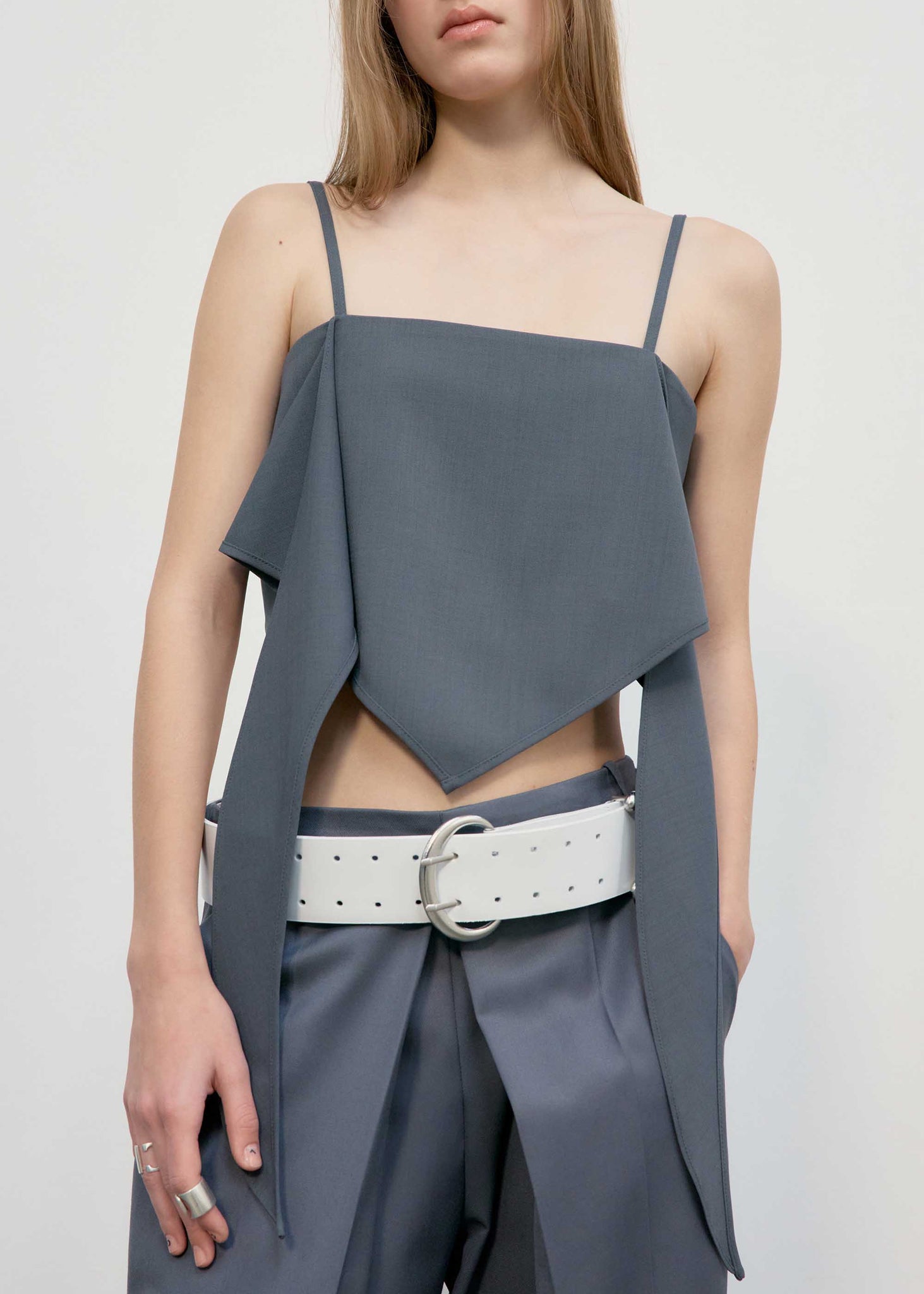 Grey Draped Camisole Top
