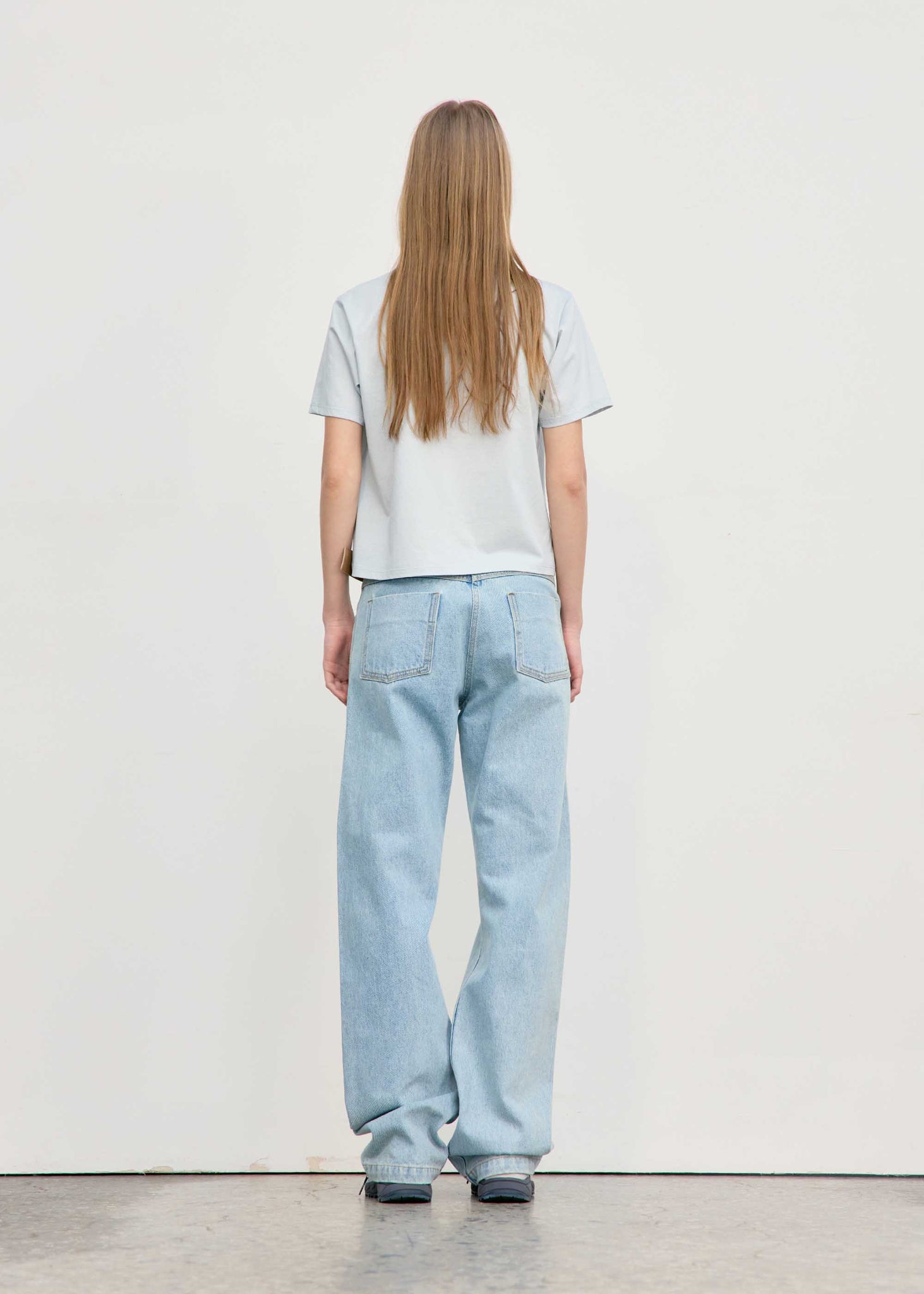 Pale Blue ‘Homage’ Cropped T-Shirt