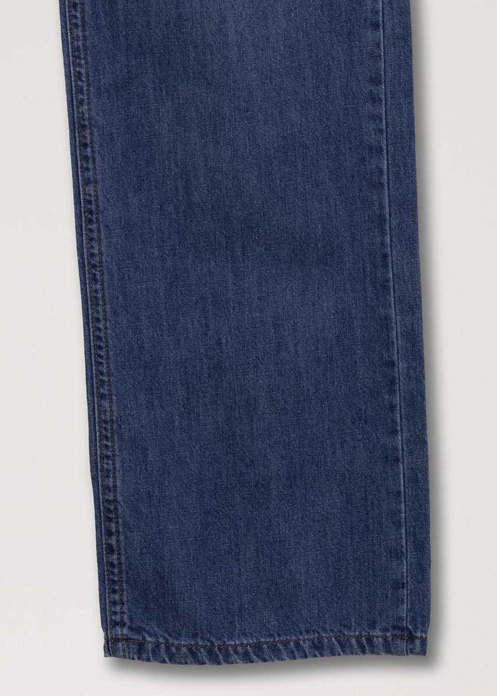 Navy Straight-Cut Jeans