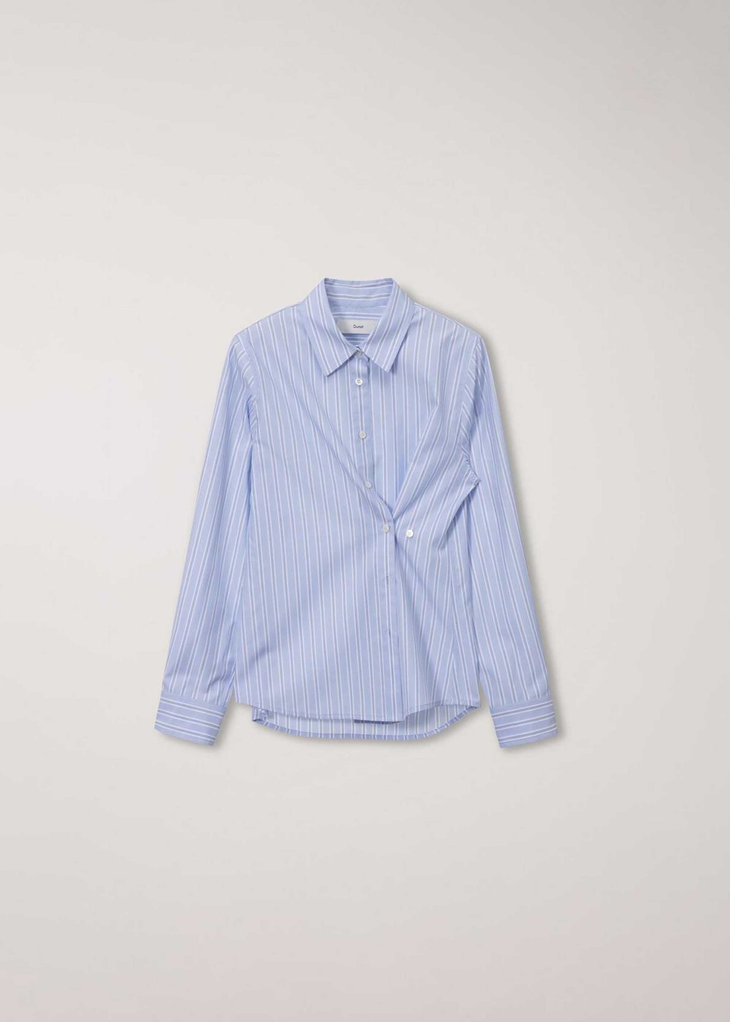 Blue Striped Two-Way Button-Up Shirt