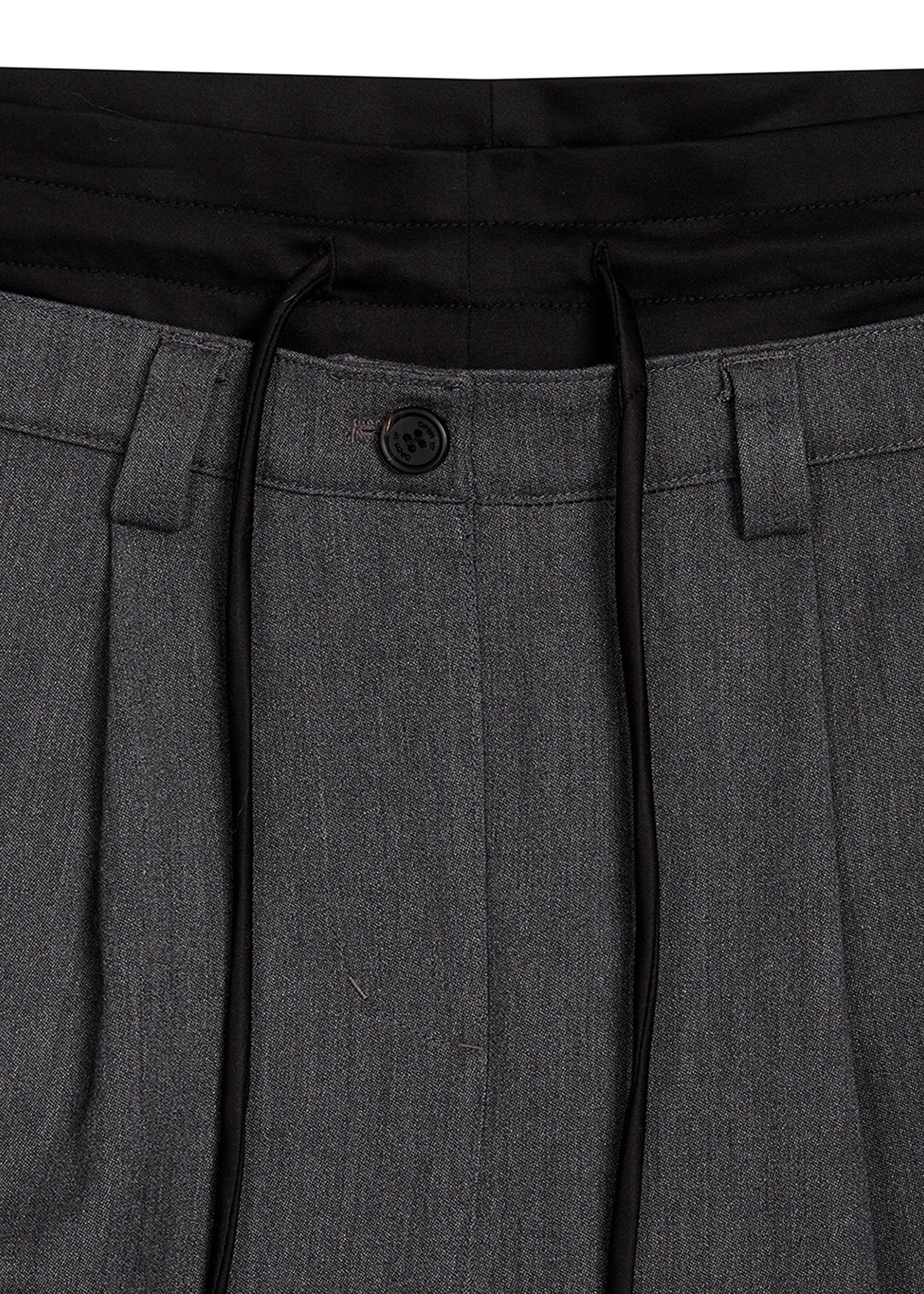 Grey and Black Relaxed Faux Trousers