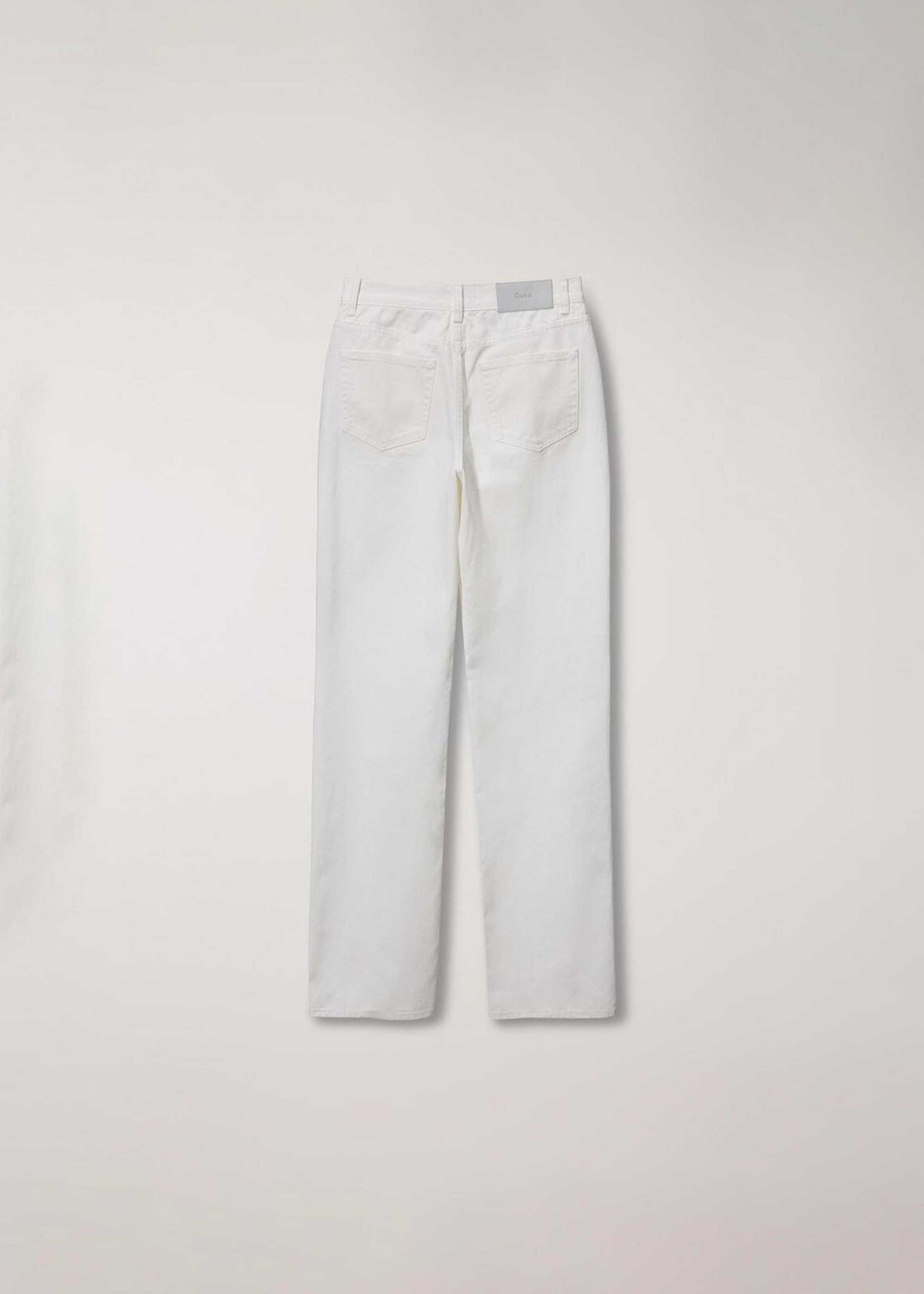 White Straight-Cut Jeans