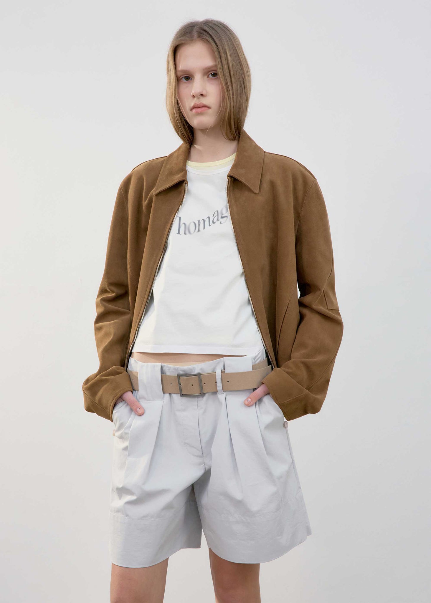 White ‘Homage’ Cropped T-Shirt