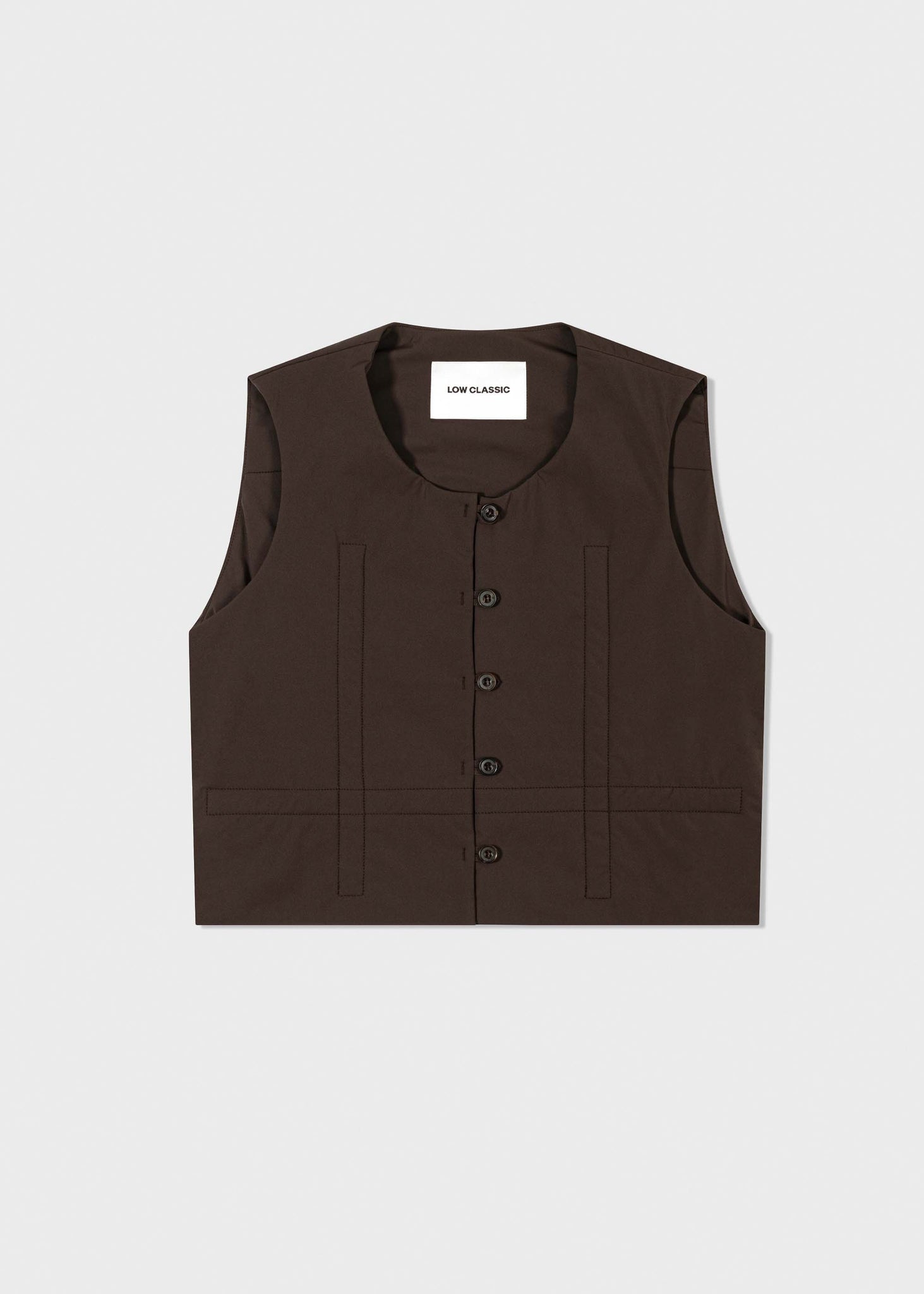 Brown Padded Mini Vest