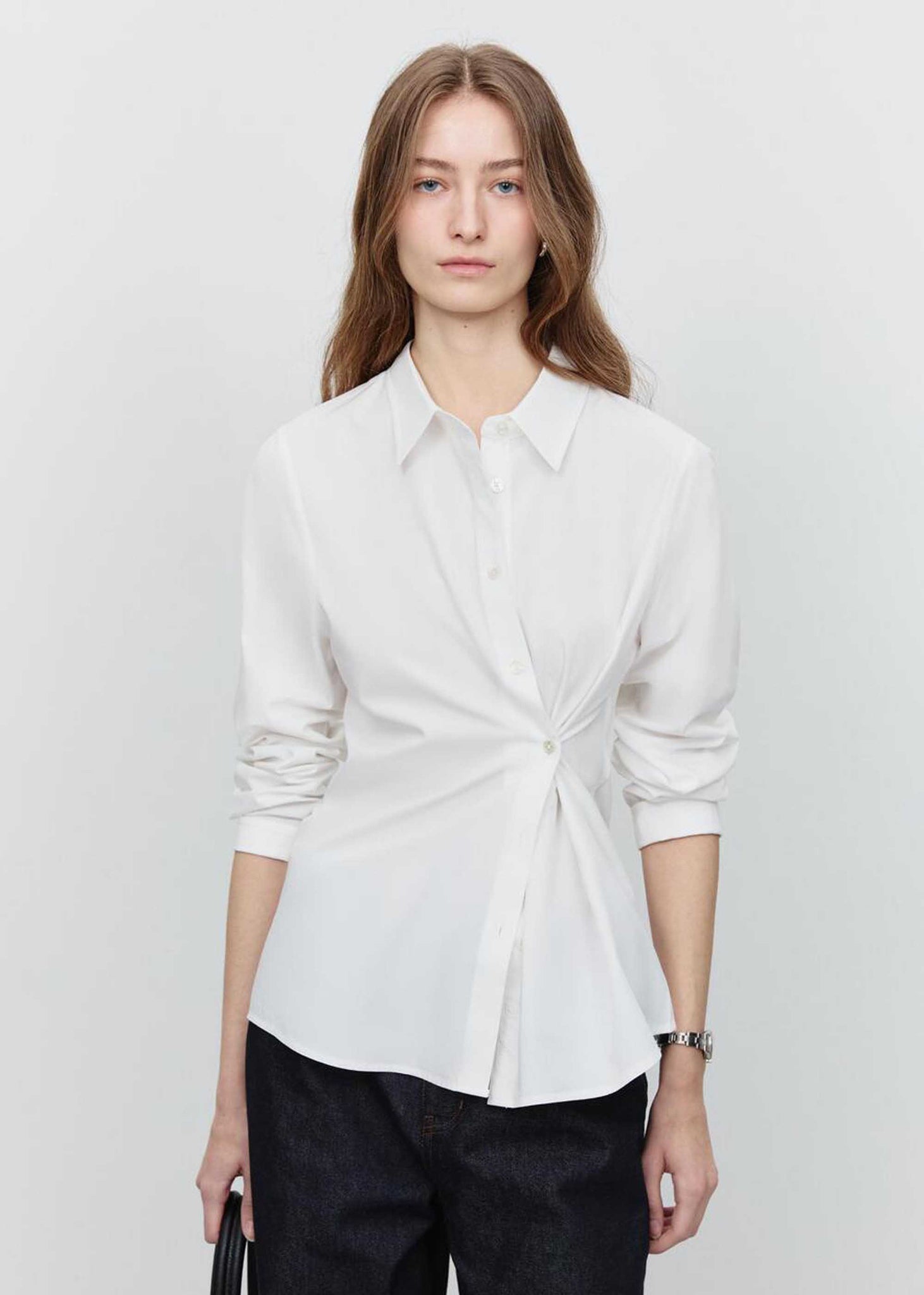 White Two-Way Wrap Shirt