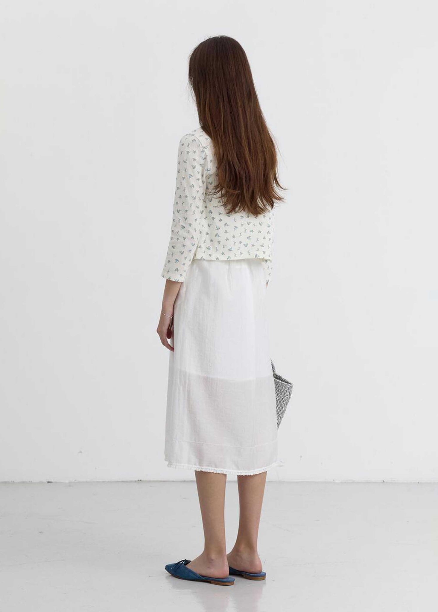 Off-White Pointelle Floral Cardigan