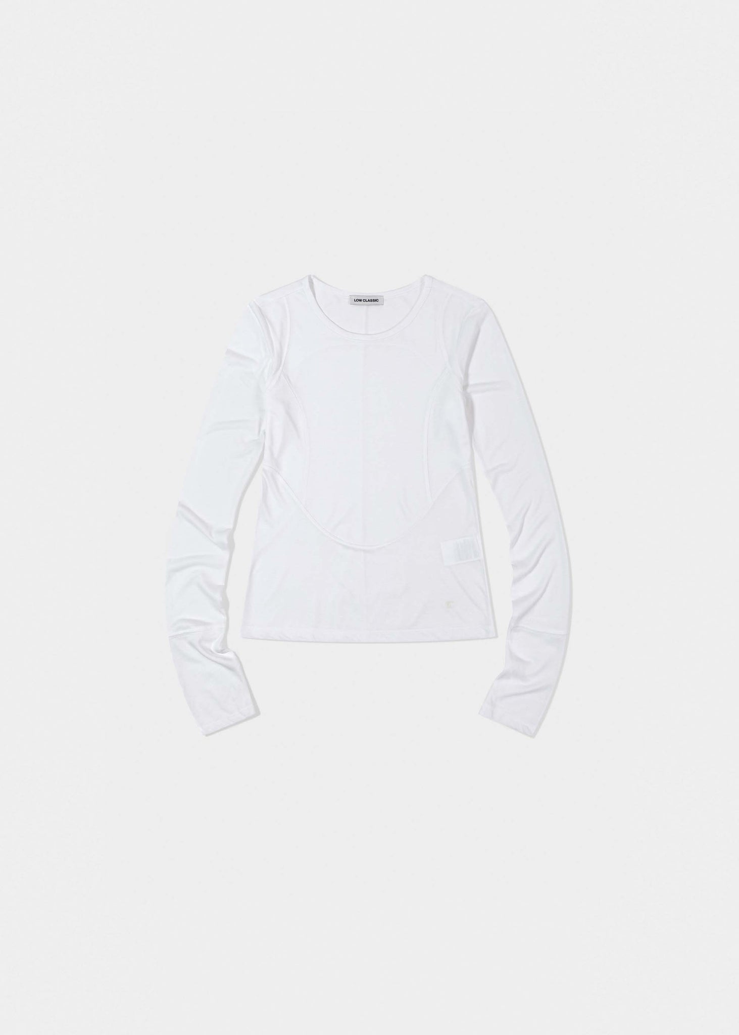 White Corset Panel Longsleeve Top