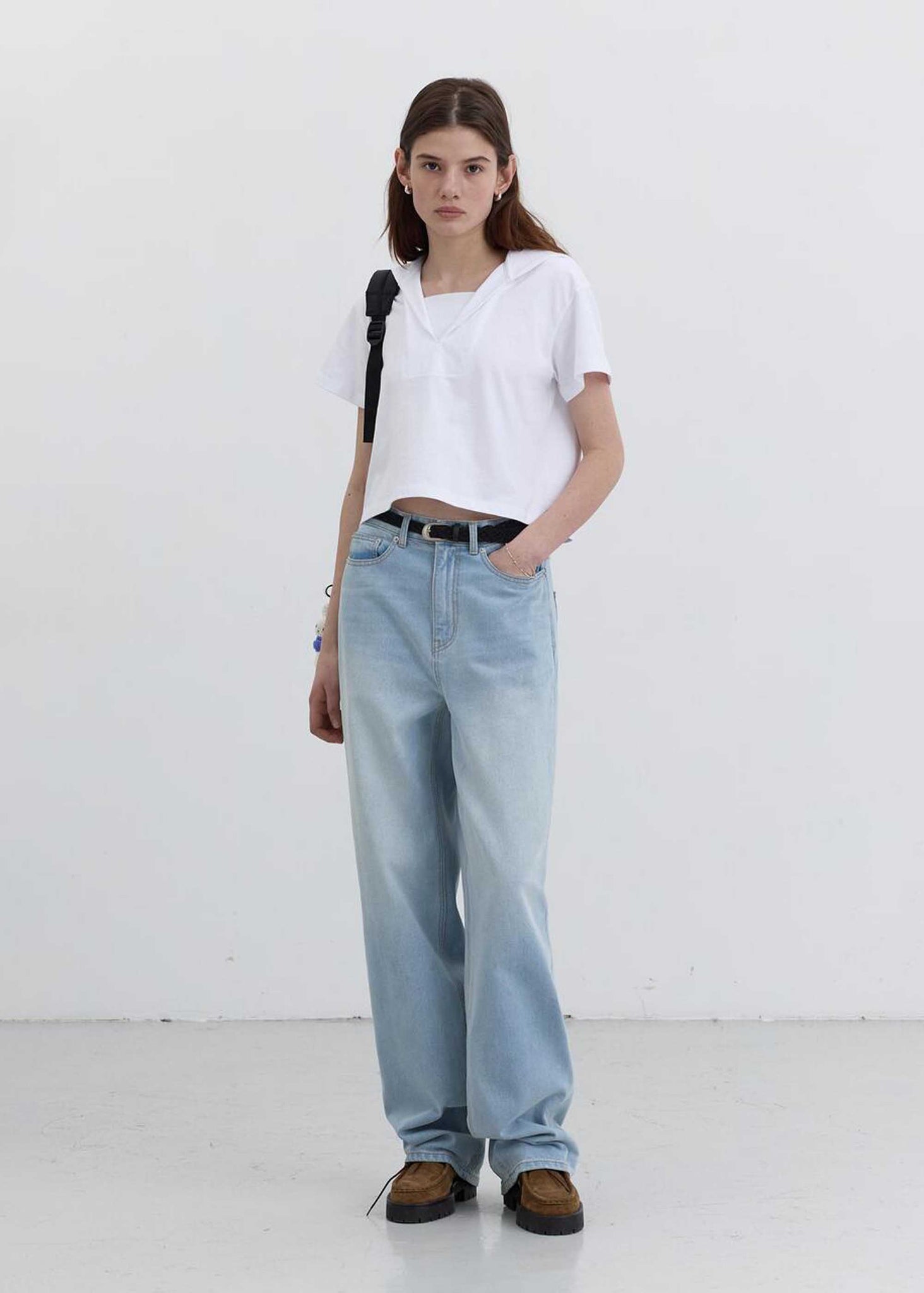 Light Blue Relaxed Wide-Leg Jean