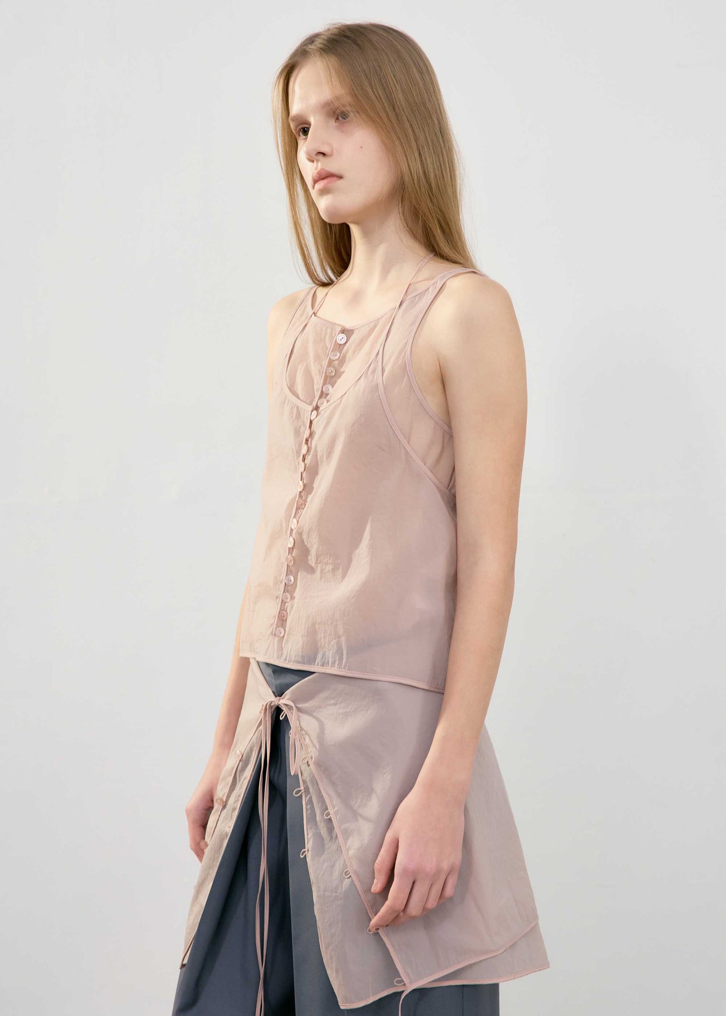 Pink Sheer Layered Top