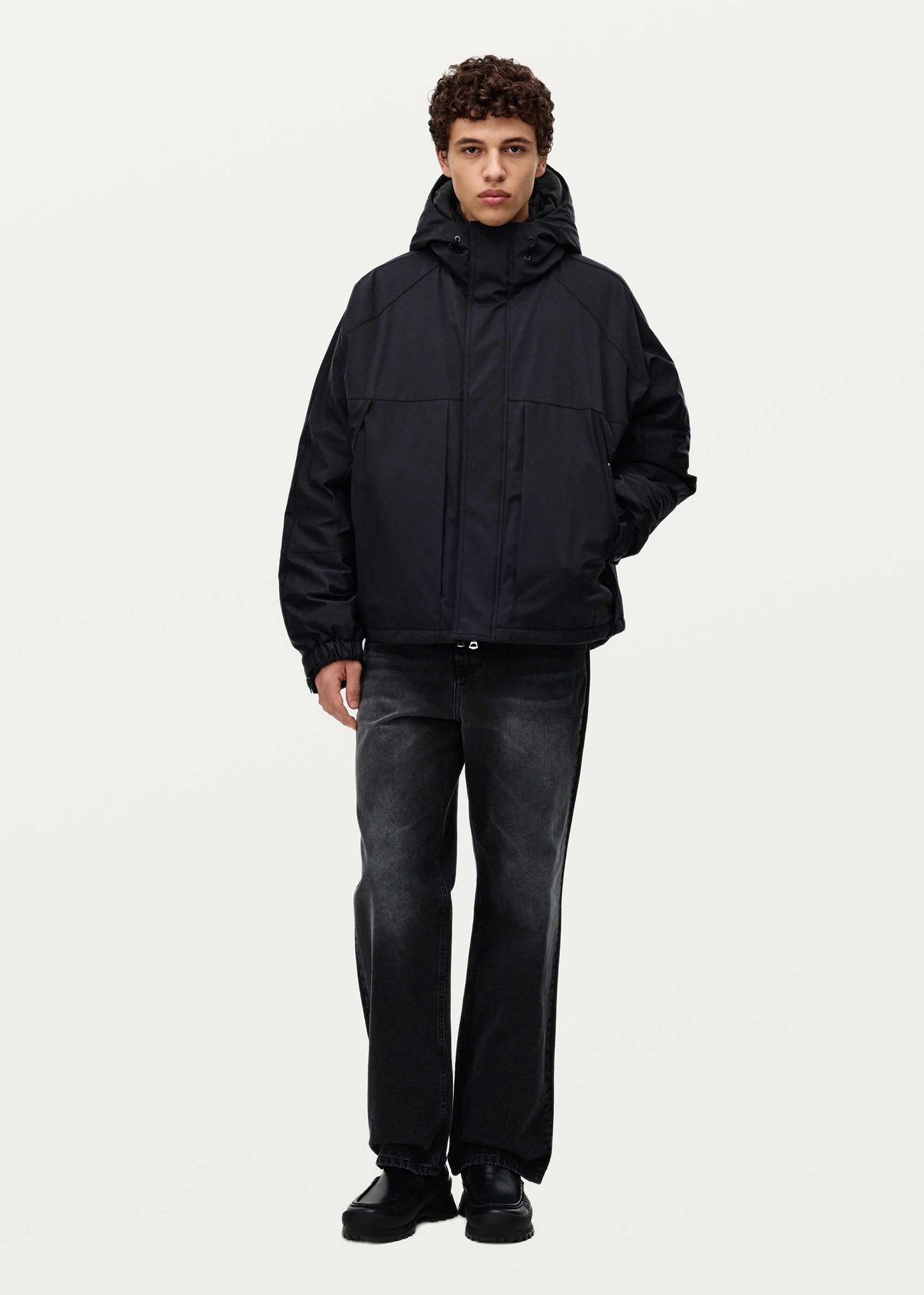 Black Hooded Down Jacket