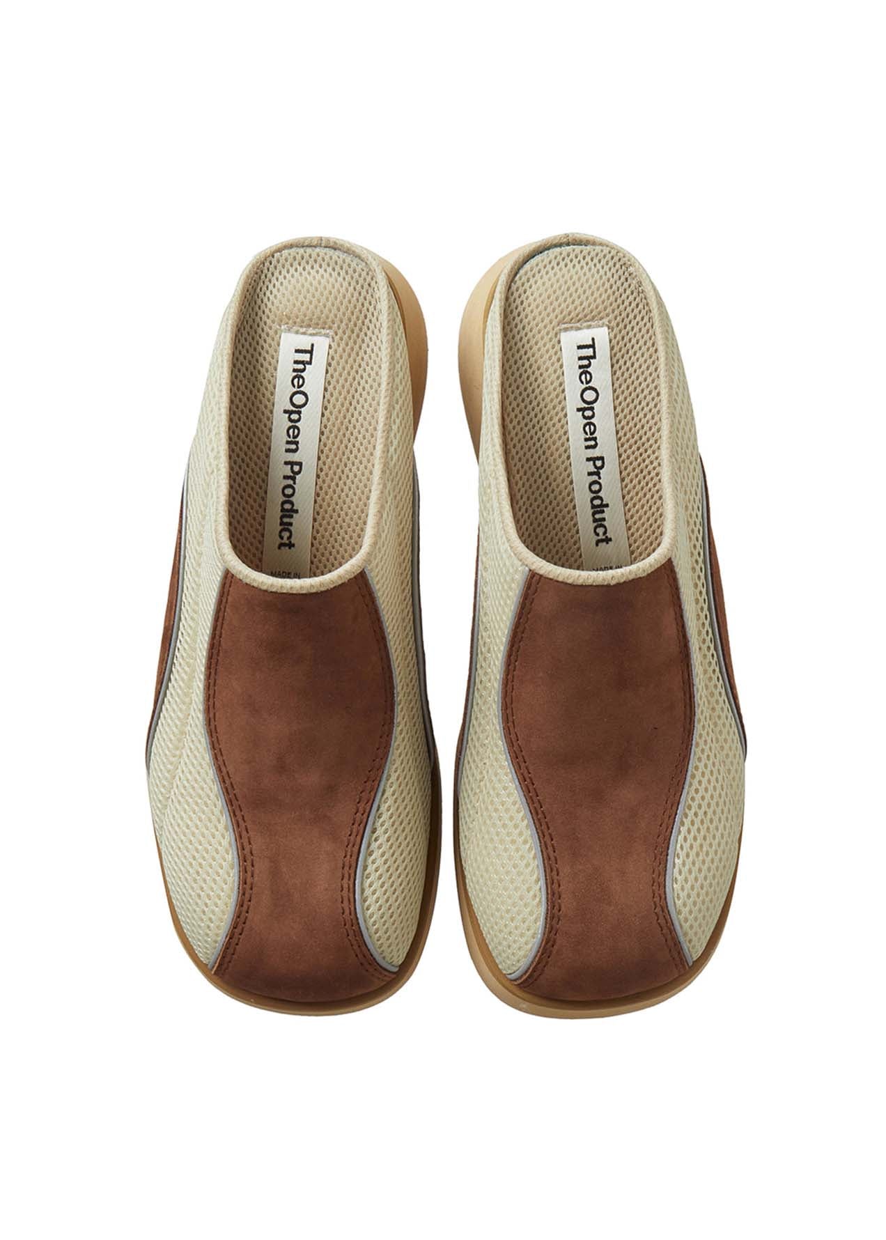 Beige & Brown Paneled Slippers - 157Moments