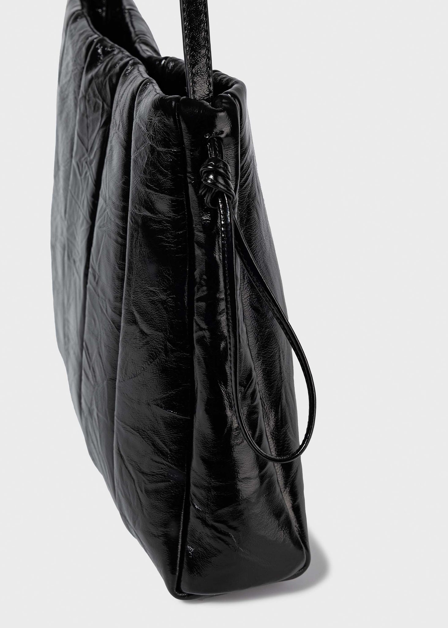 Black Crinkled Shoulder Bag