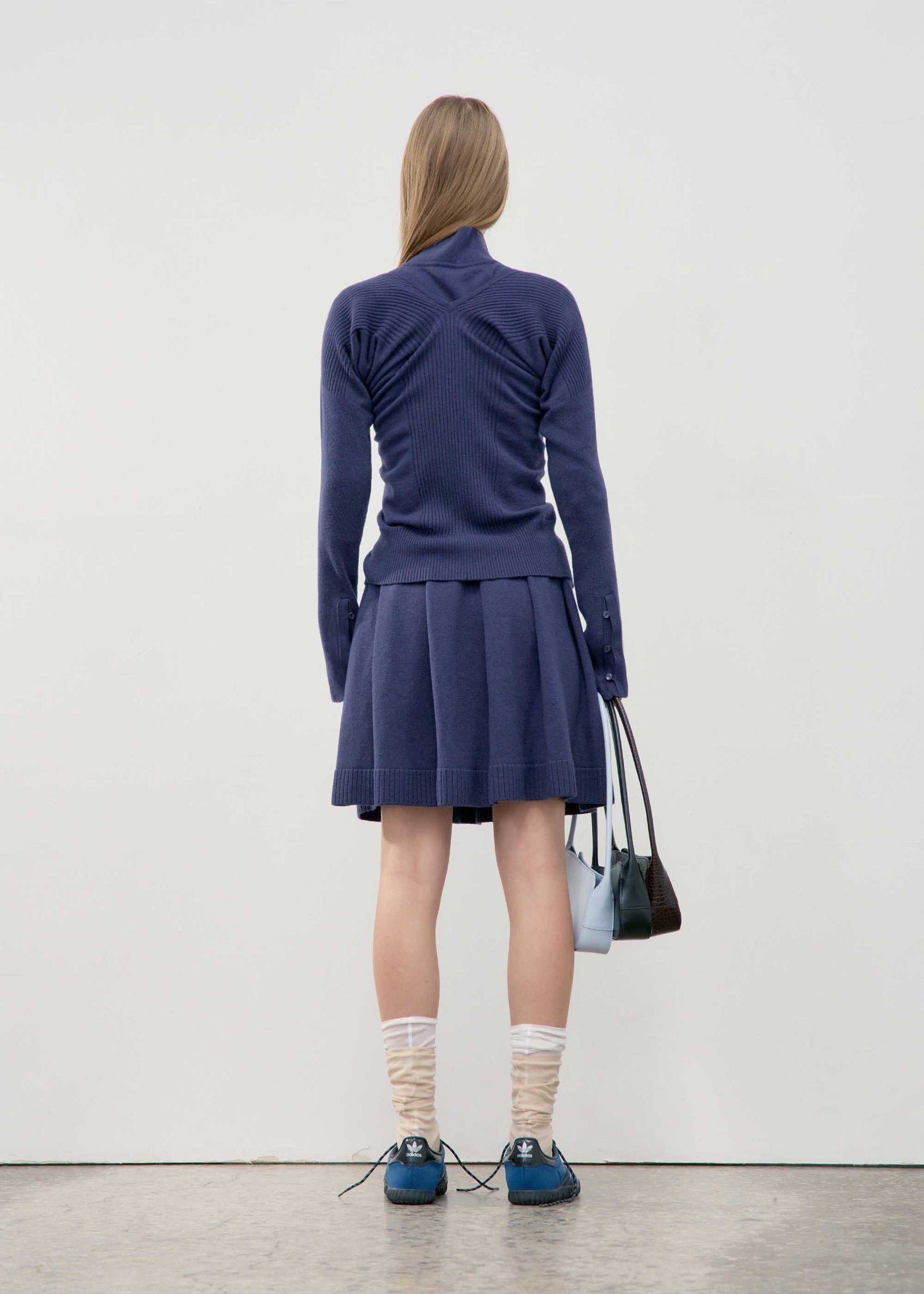 Navy V-Neck Knit Cardigan