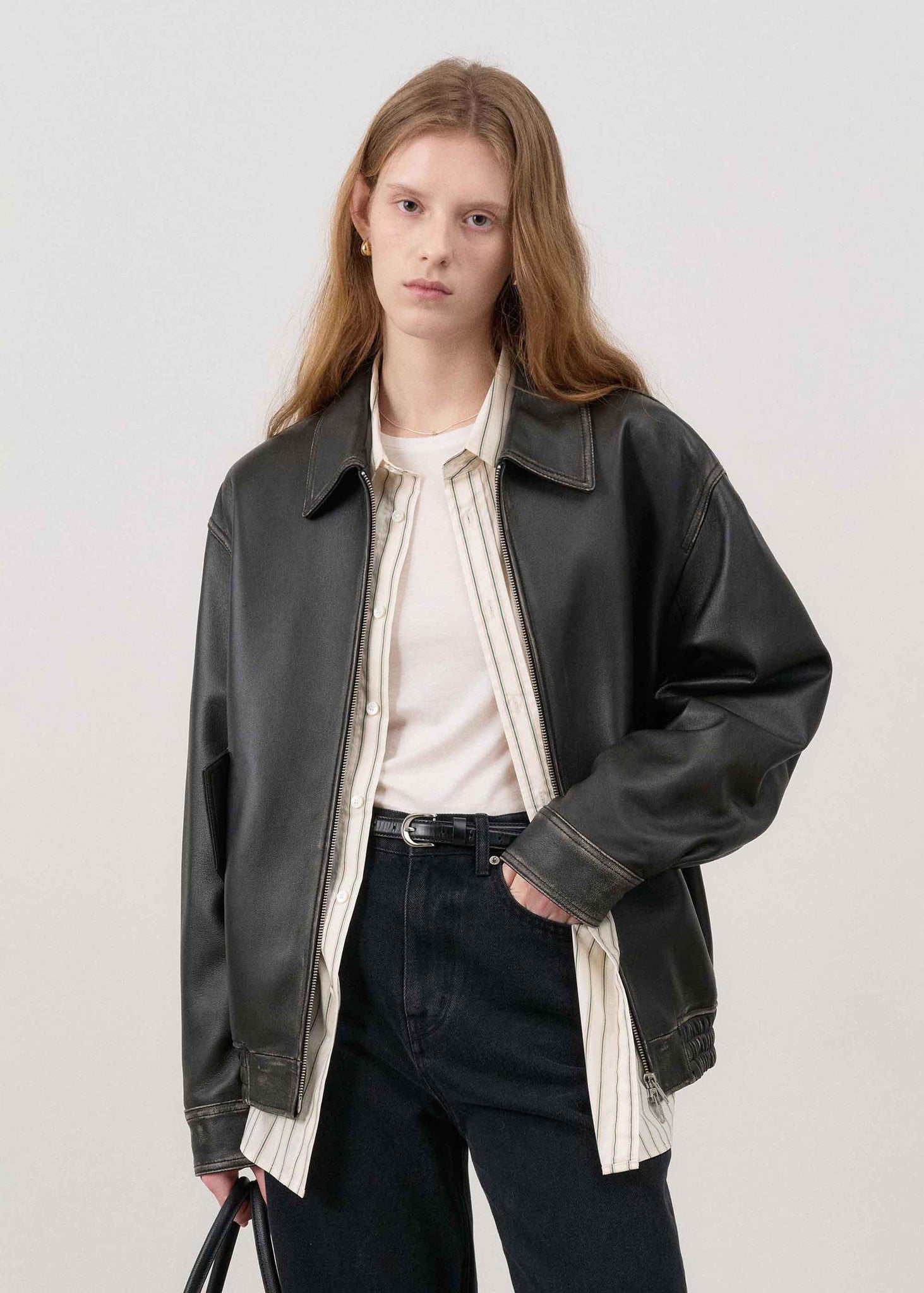 Black Leather Blouson