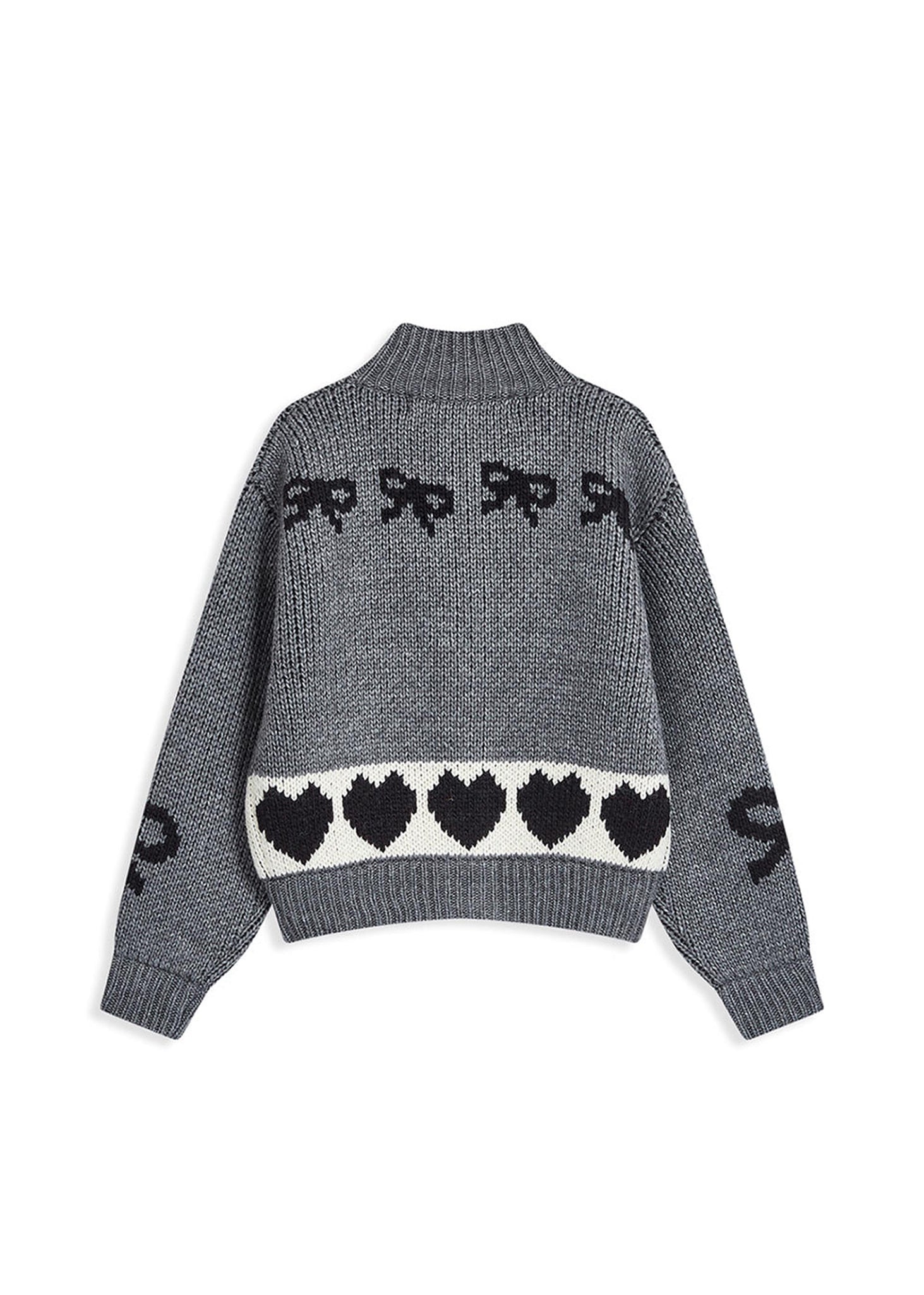 Grey Jaquard Pet Cardigan