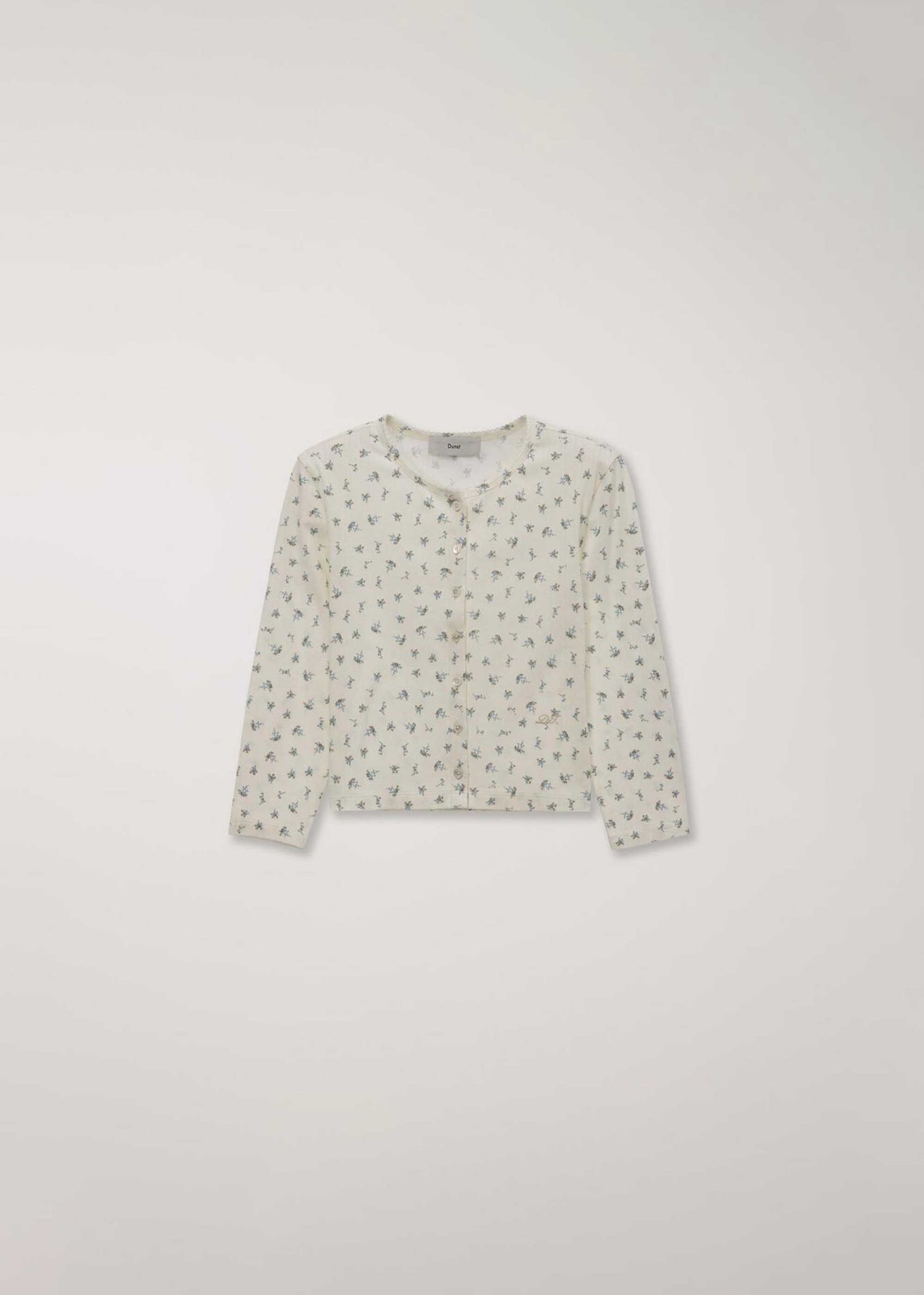 Off-White Pointelle Floral Cardigan