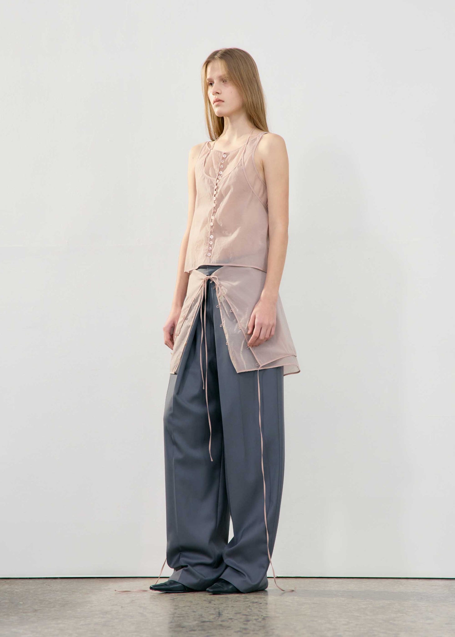 Pink Sheer Layered Top