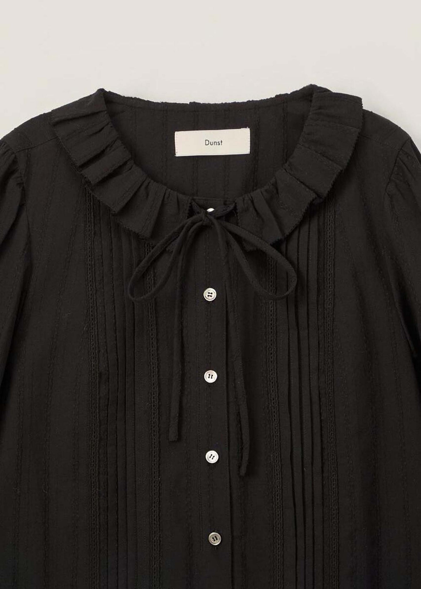 Black Ruffled Lace Blouse