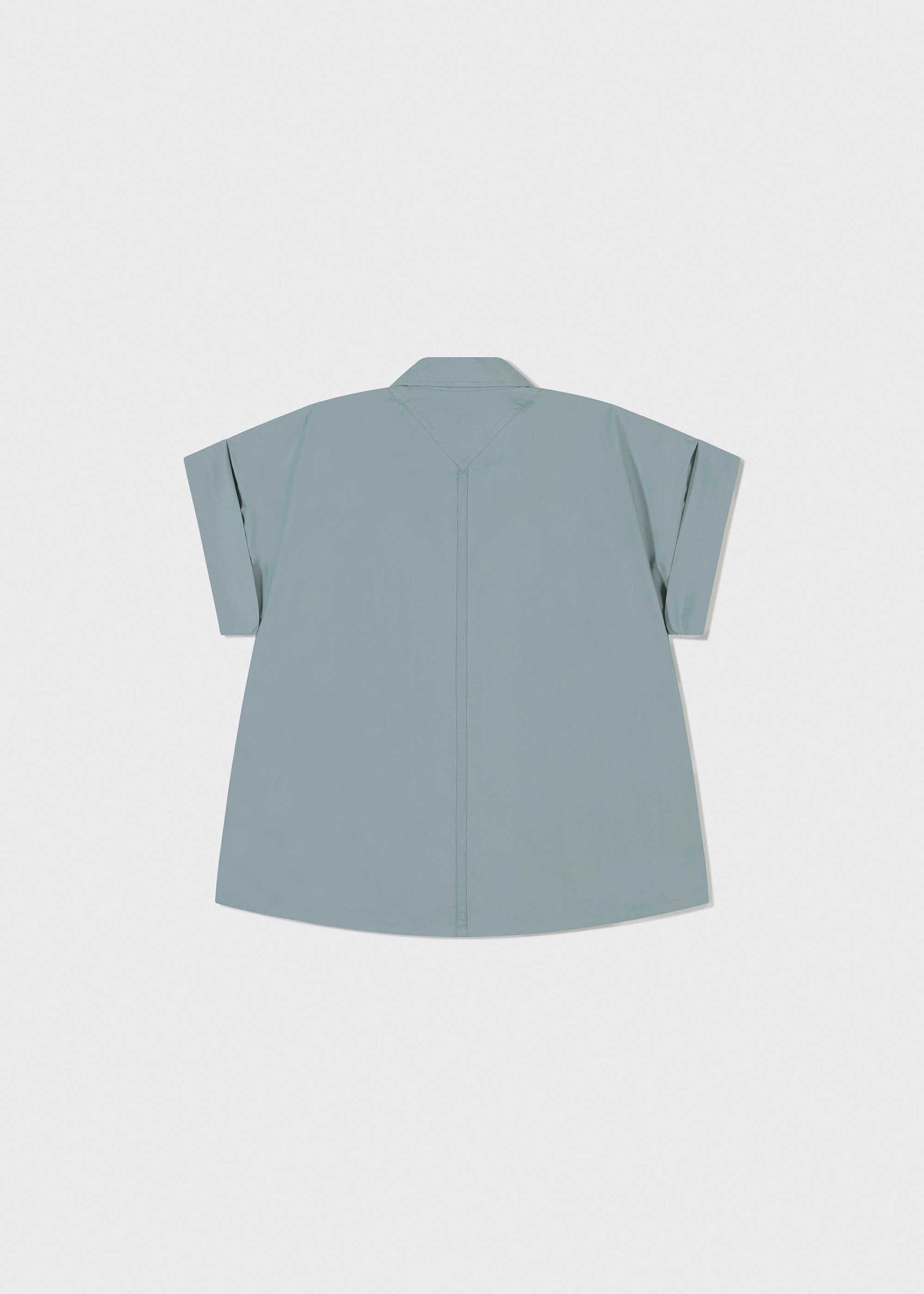 Pale Blue Wide Cuff Shortsleeve Shirt