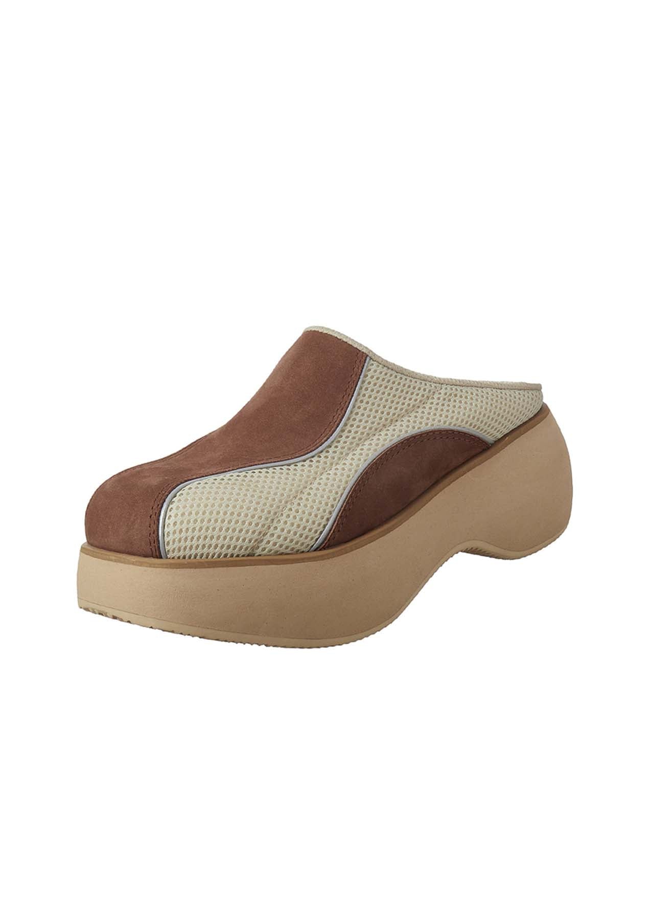 Beige & Brown Paneled Slippers - 157Moments