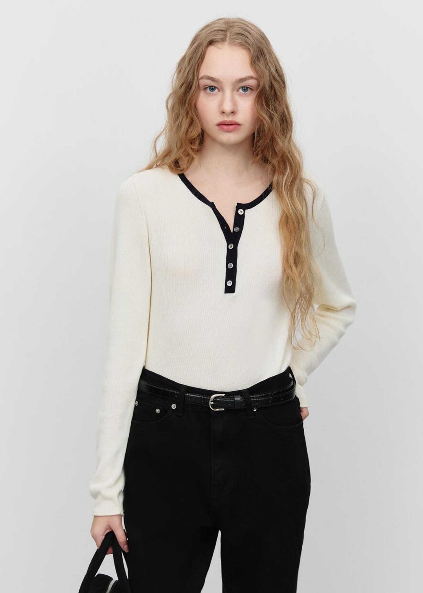Off-White Rib-Knit Henley