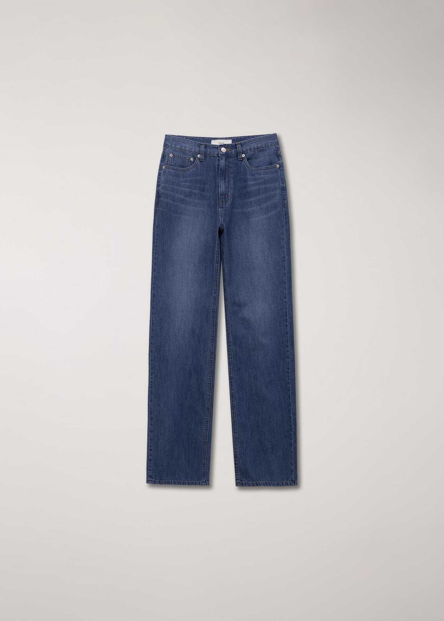 Navy Straight-Cut Jeans