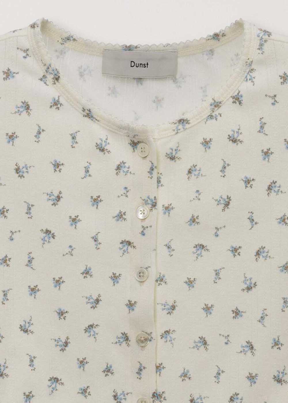 Off-White Pointelle Floral Cardigan