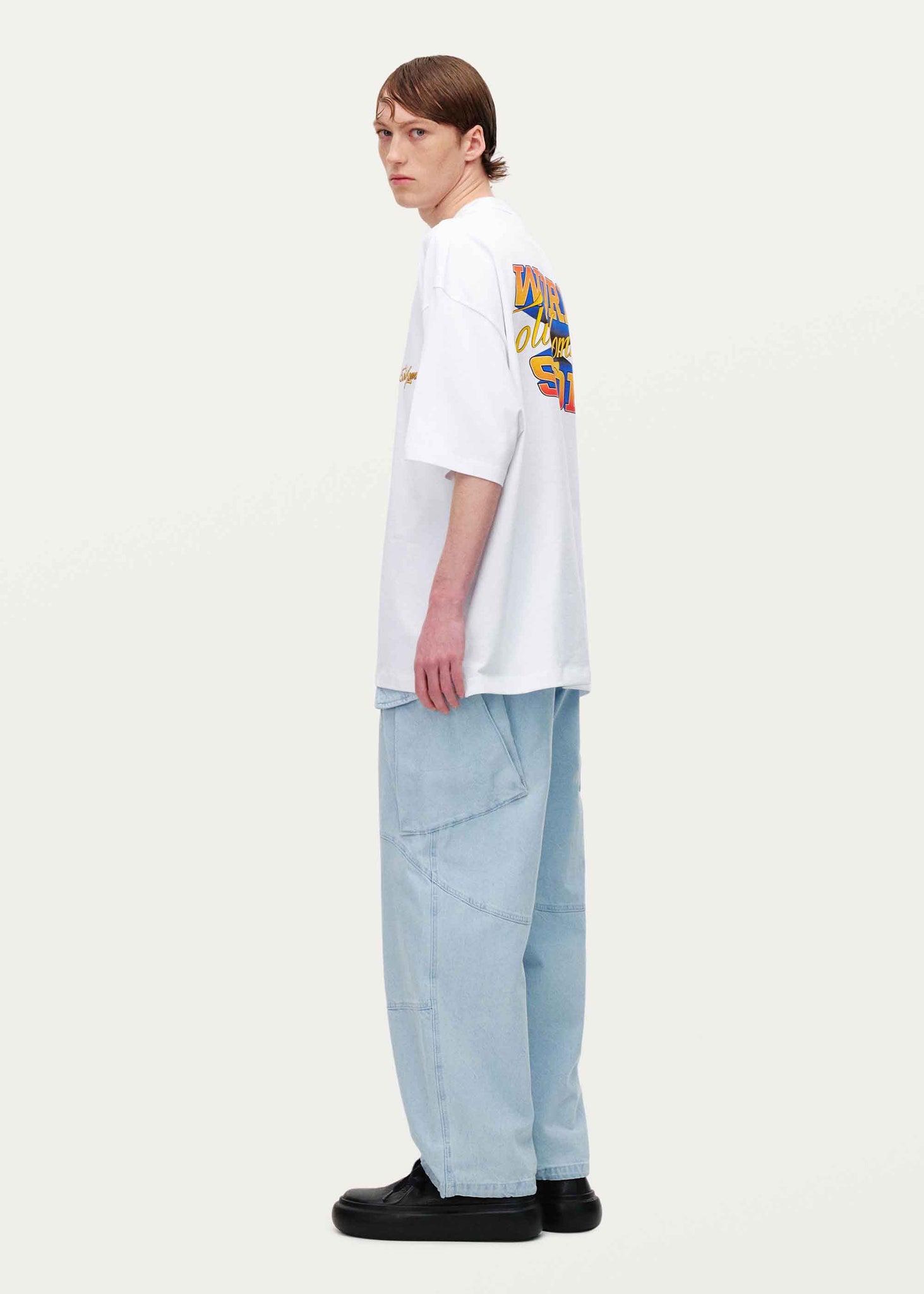 White Embroidered Terry T-Shirt