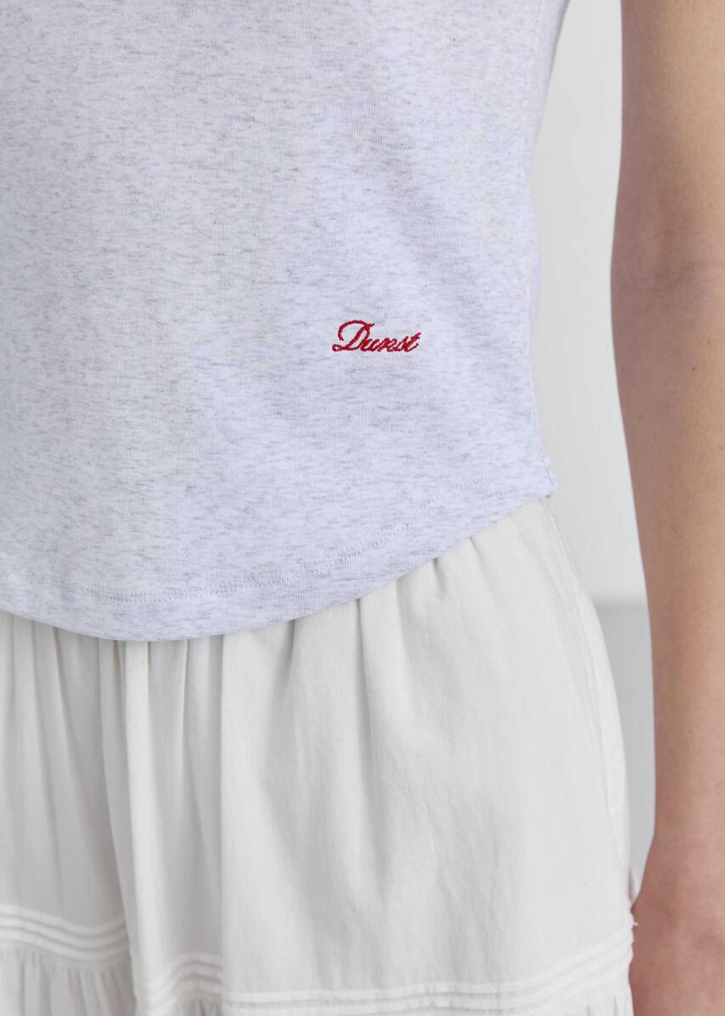 Grey Crescent Hem Mini T-Shirt