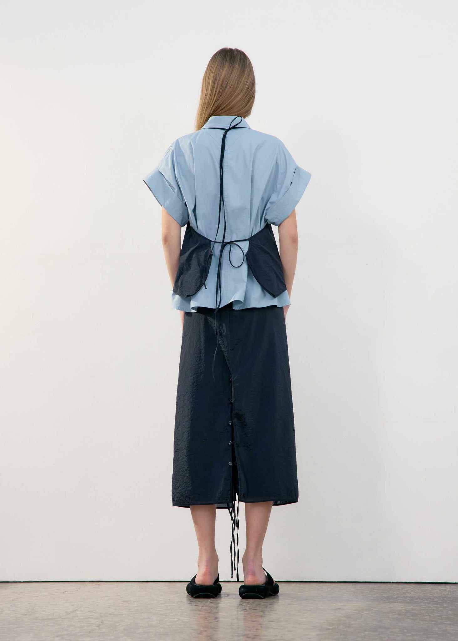 Pale Blue Wide Cuff Shortsleeve Shirt