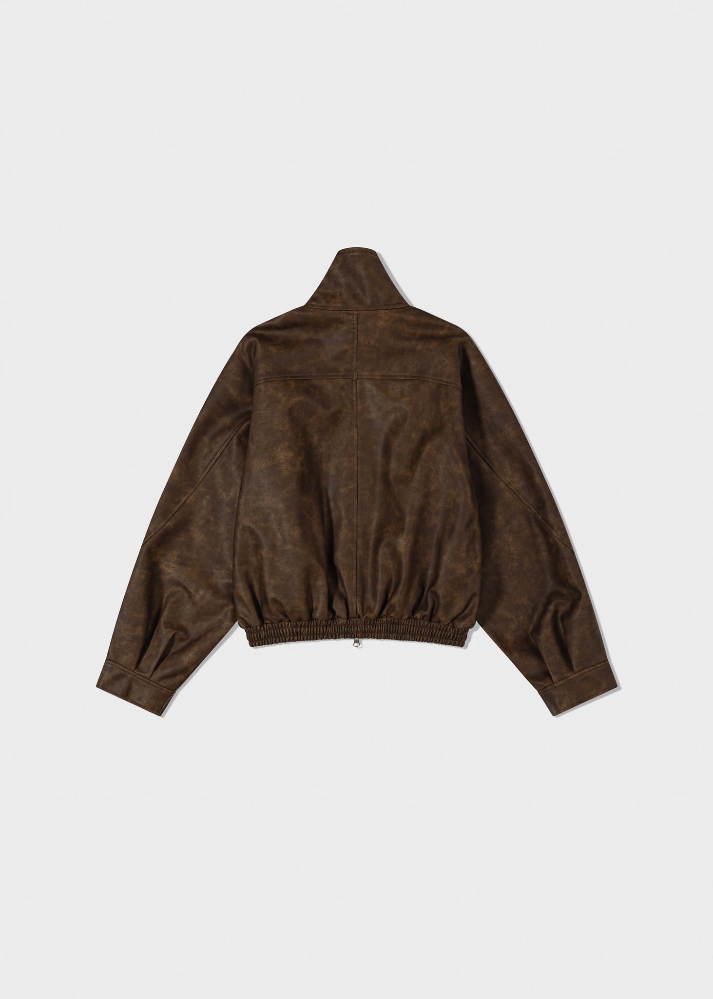 Brown High Neck Bomber Jacket