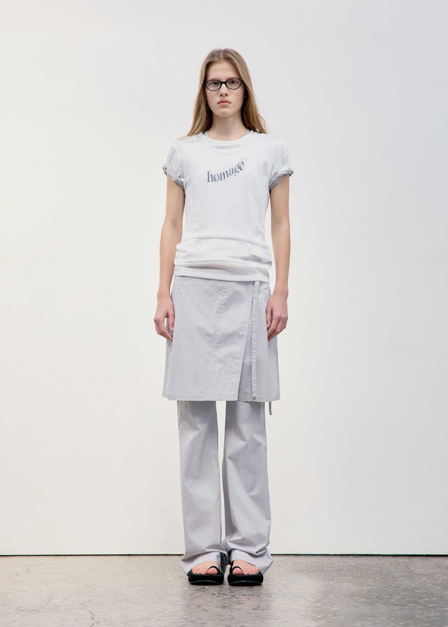 White ‘Homage’ Cropped T-Shirt