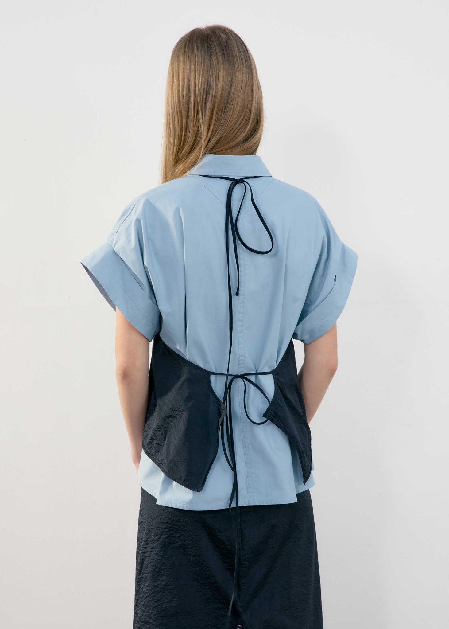 Pale Blue Wide Cuff Shortsleeve Shirt
