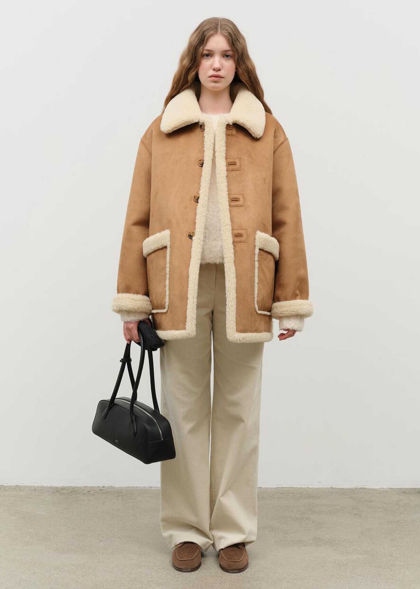 Brown Reversible Shearling Jacket