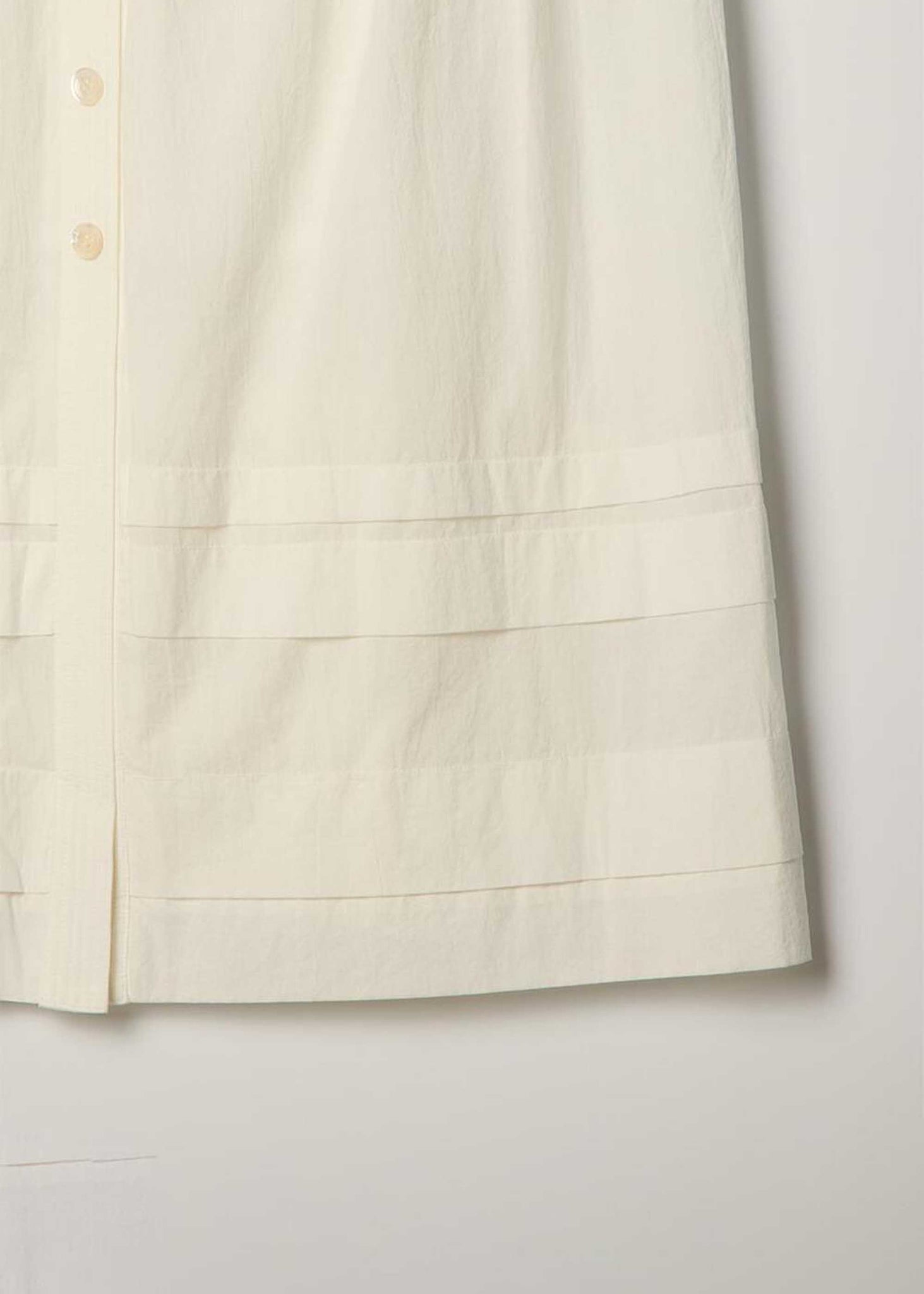 Off-White Square-Neck Buttoned Midi Dress