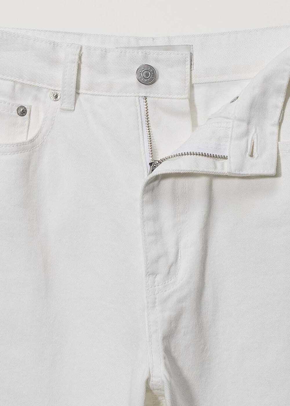 White Straight-Cut Jeans