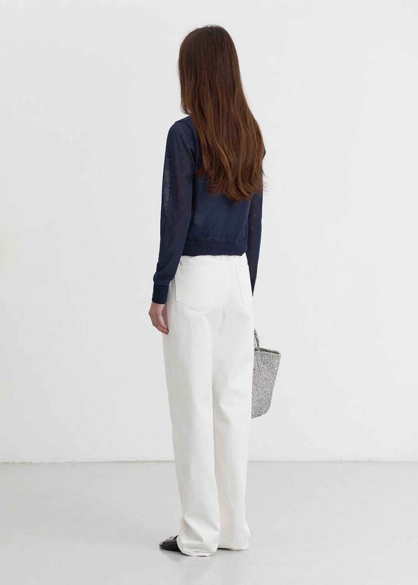 White Straight-Cut Jeans