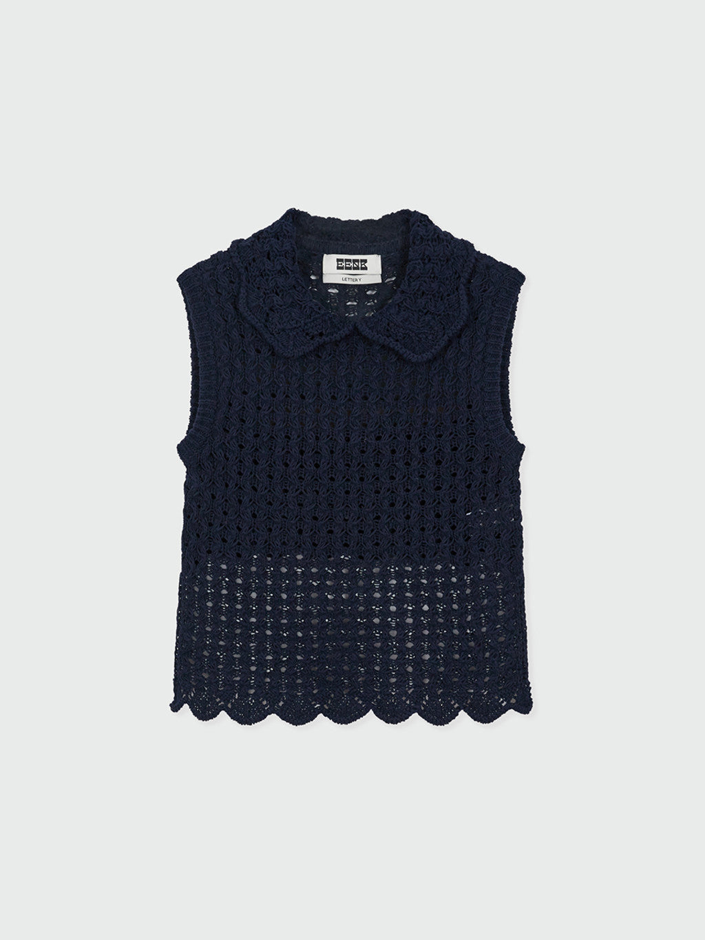 Navy Collared Knit Vest