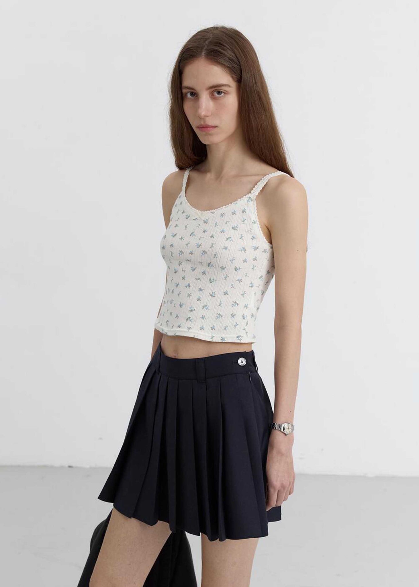 Off-White Pointelle Floral Camisole