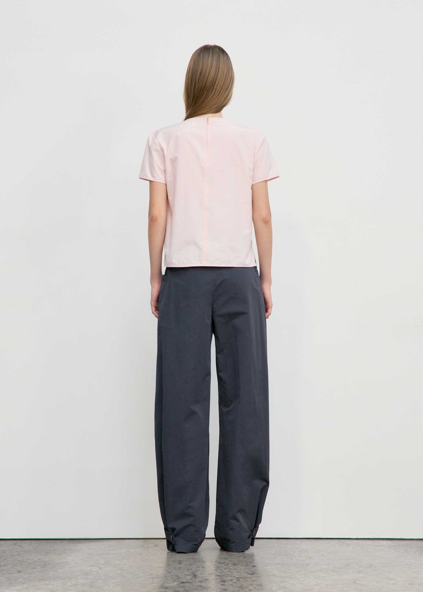 Light Pink U-Neck Shortsleeve Top