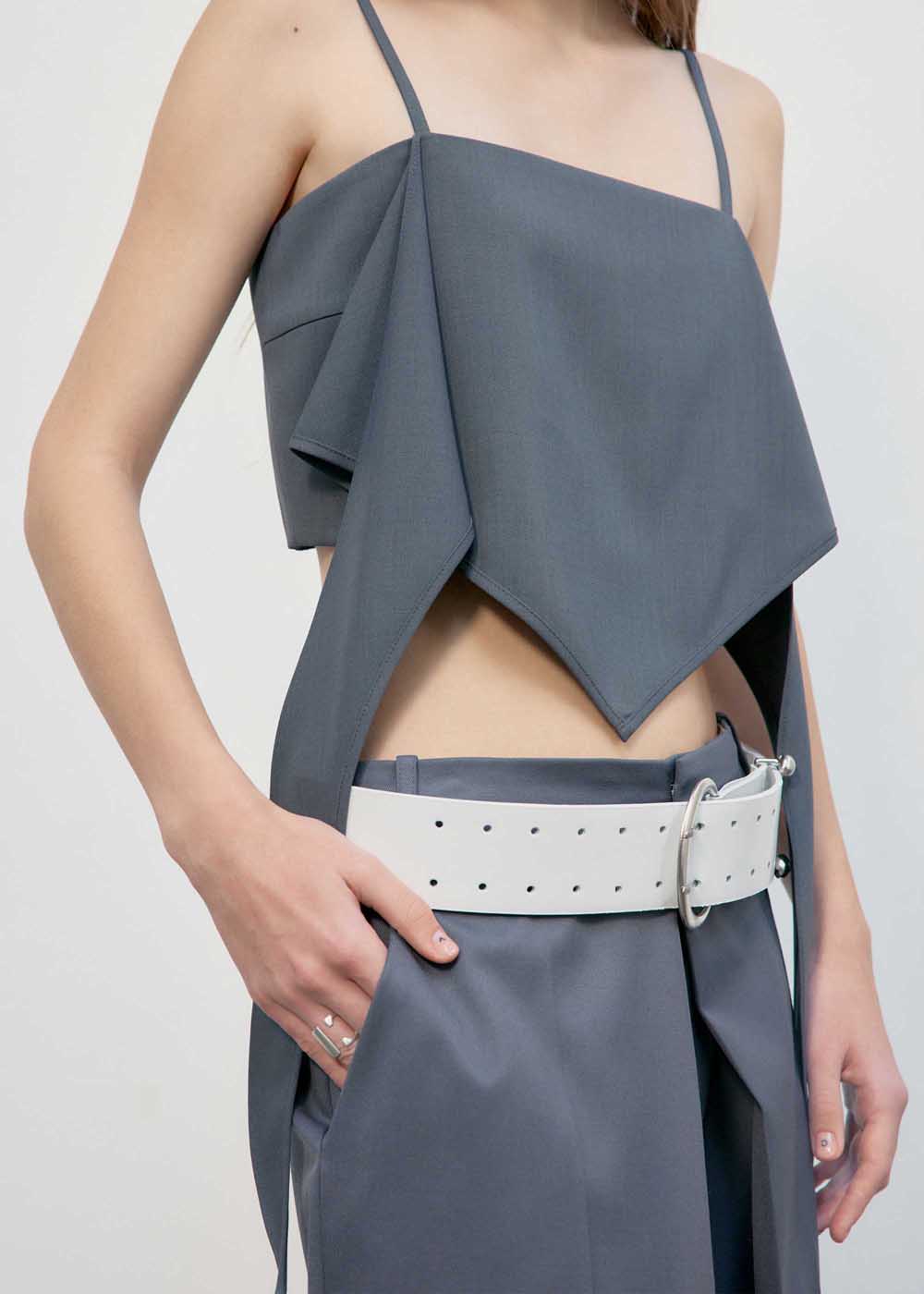 Grey Draped Camisole Top