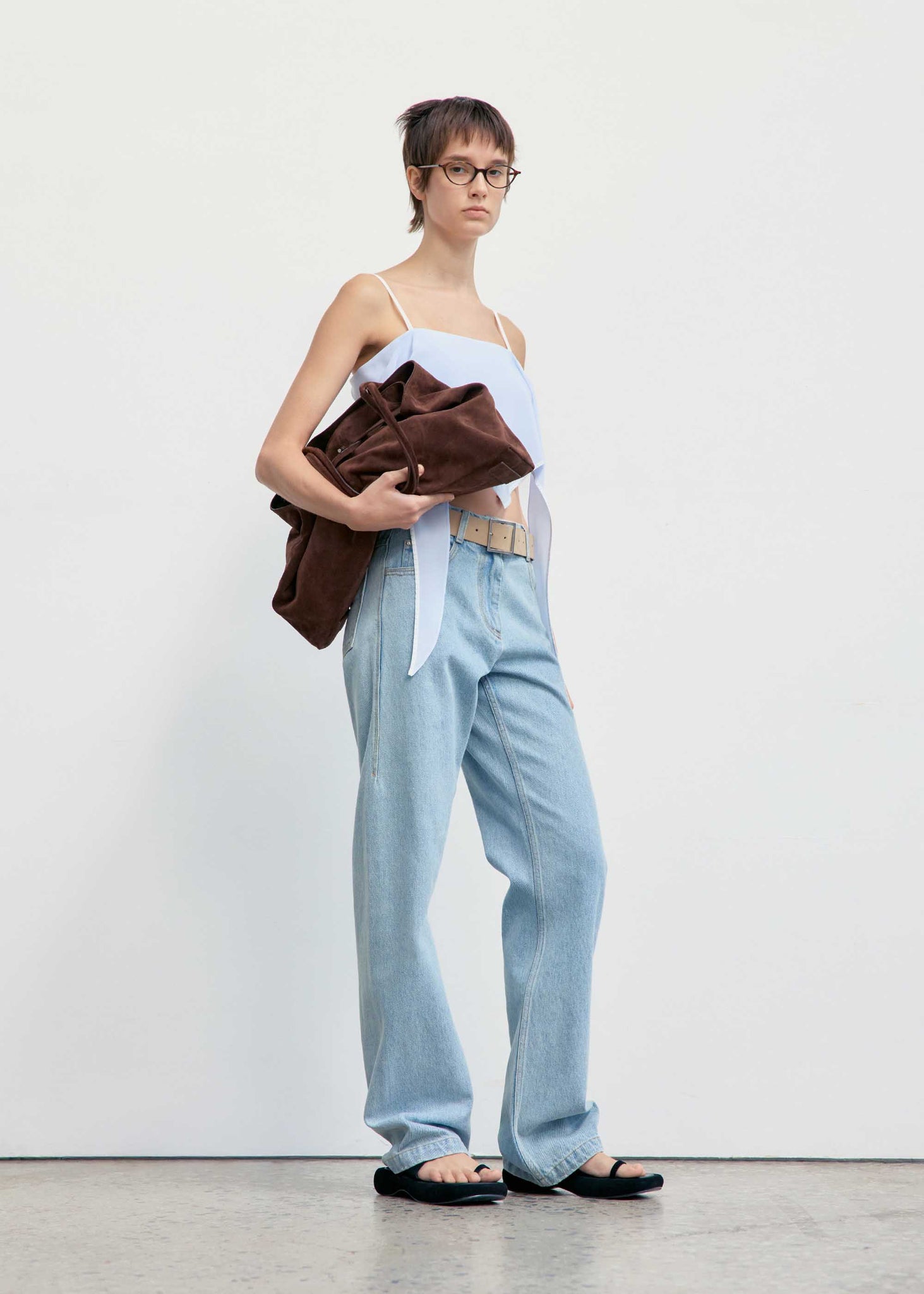Light Blue Draped Camisole Top