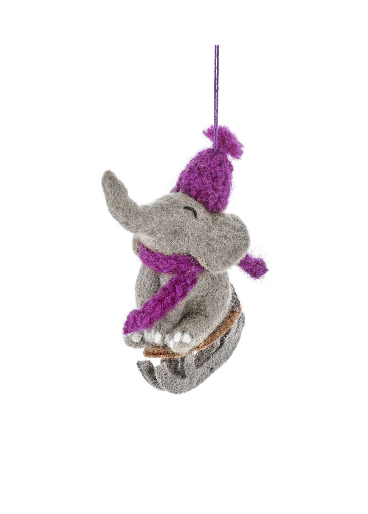 Sledging Elephant Hanging Decoration