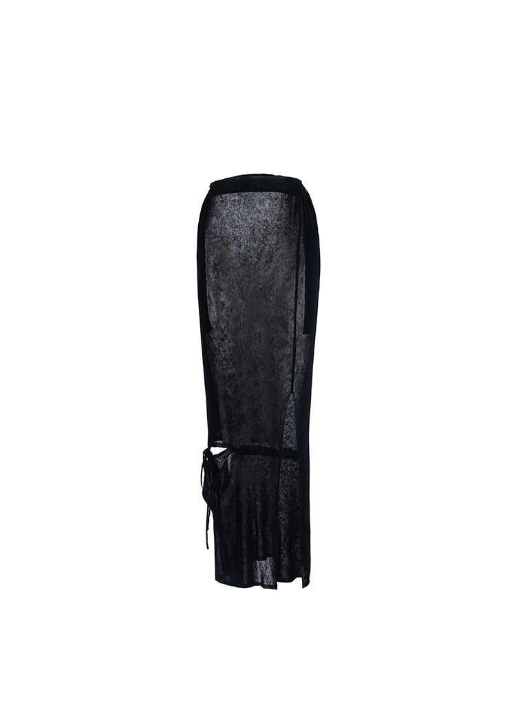 Black Mesh Midi Skirt - 157Moments