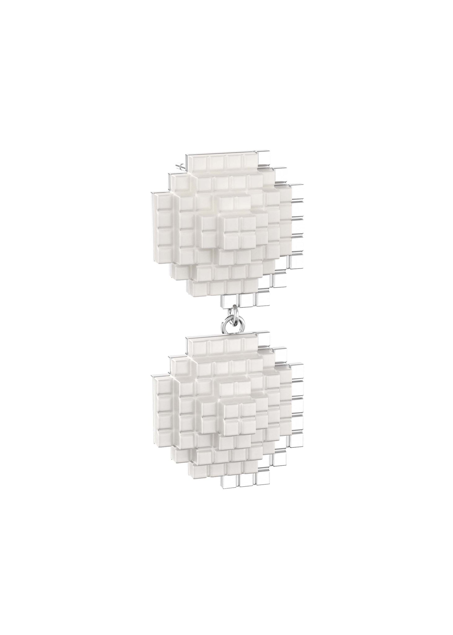 TOGGLER: Double Mosaic Silver and White Earring - 157Moments